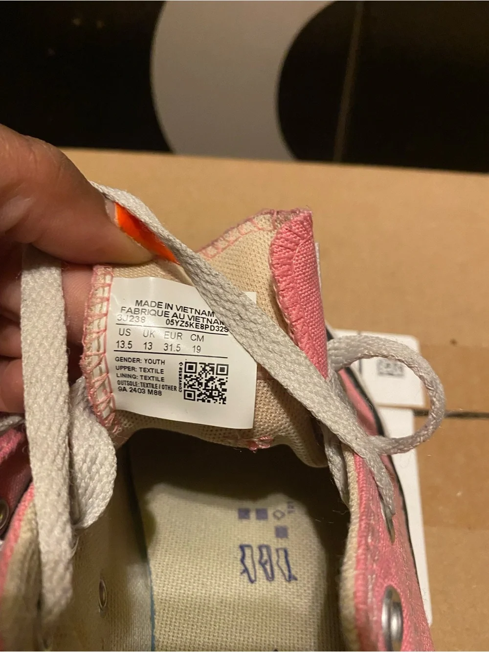 Converse Kids Pink Canvas Lace-Up Sneakers